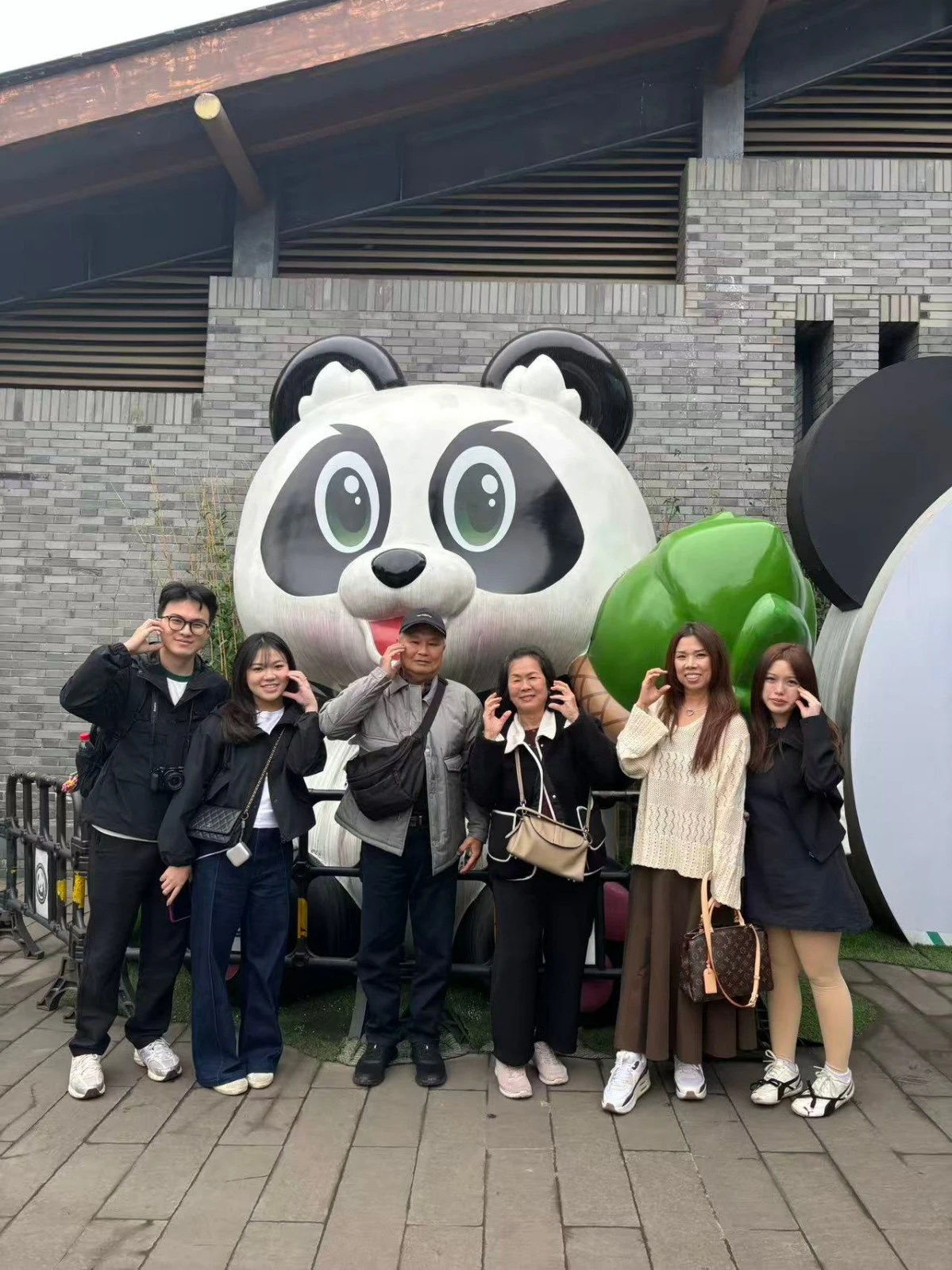Customer group photo enjoying scenic city landscapes on holiday